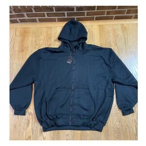 Black Hoodie Zip Up 3XL BARCODE 100% Acrylic XXXL NEW